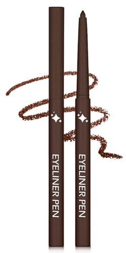 Braun Glitzer Gel Eyeliner Wasserfest, Super Soft Smooth Textur Kajalstift | Langahaltende Metallic Shimmer Eyeliner, Leicht Anwendbar, Hochpigmentiert Eye Pencil Weihnachten Makeup für Frauen Mädchen