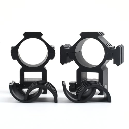 GLECTICAL 2PCS Scope Base Rings Mount Anelli di Montaggio per Cannocchiale ad Alto Profilo Neri 25,4mm/30mm con 1 o 3 Guide Picatinny Kit di Montaggio per Cannocchiale Ottico per Guide Picatinny 20mm