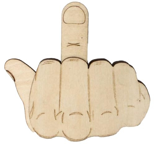 Broche automatique en bois pour doigt d'honneur - Décoration pour sac à vêtements, cadeau fantaisie pour amis, collègues, anniversaire, vacances (doigts automatiques)