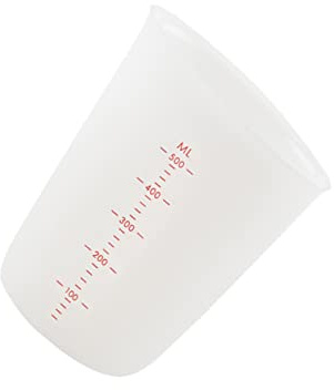 GLEAVI Misurino Graduato in Silicone Semitrasparente 500 Ml Becher Bianco Doppia Scala Preciso Per Cucina e Laboratorio Leggero e Facile Da Trasportare