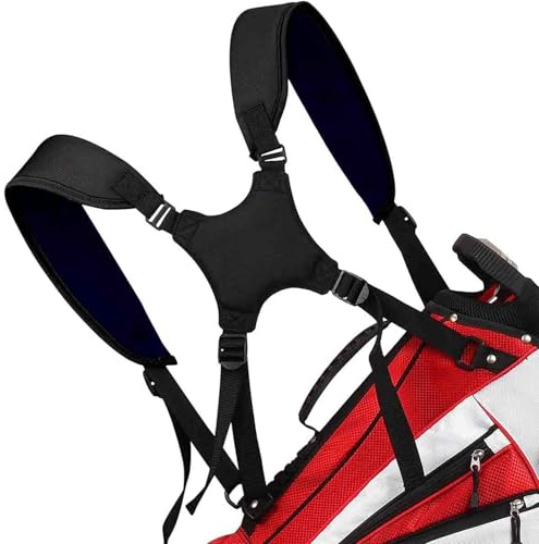 MORETATA Golf Bag Strap, Waterproof Adjustable Golf Bag Shoulder Straps Replacement, Universal Golf Carrying Bag Strap(Black)