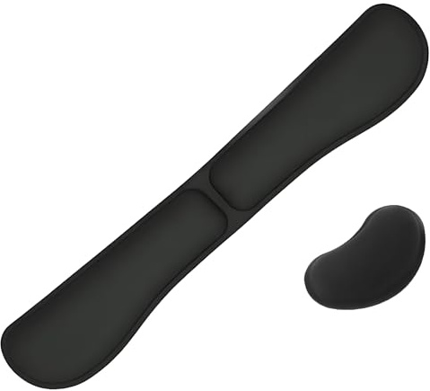 YceLon Handauflage Tastatur Set, 2er Pack Handballenauflage für Tastatur und Maus mit Memory Foam, Ergonomische Handgelenkunterstützung für Büro und Gaming, Kühlende Gel-Technologie