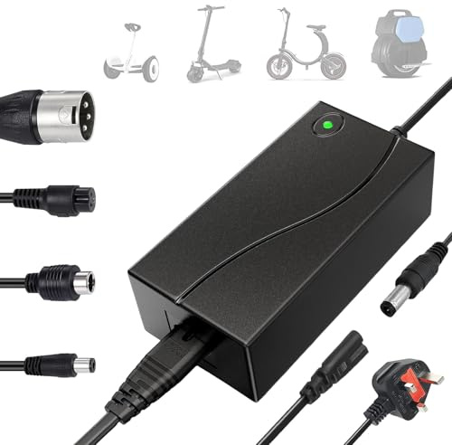 TOCMSNHG Electric Scooter Charger, 42V 2A Hoverboard Charger with 4 Connections, Mobility Scooter Chargers, Electric Bike charger for Electric Bike, Hoverboard, Balance Scooter