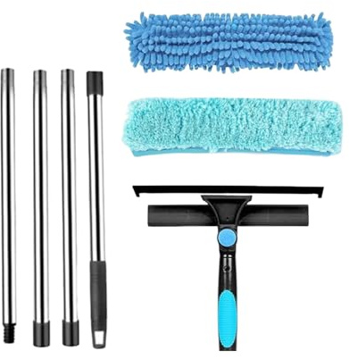 Chiffonnette Extensible - Manche Long pour Plafonds Hauts - Accessoire De Nettoyage Réutilisable en Brosse pour Toiles D Araignée Ventilateur Mur Fenêtre Meuble Et Espaces