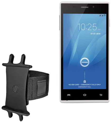 BoxWave Holster Compatible with Doogee F1 Turbo Mini - ActiveStretch Sport Armband, Adjustable Armband for Workout and Running - Jet Black