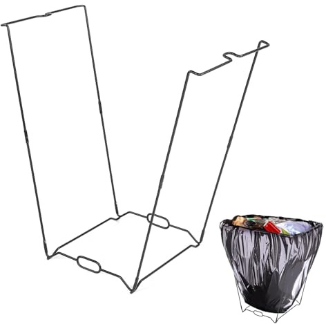 Shkalacar Stainless Steel Trash Bag Holder Collapsible Garbage Bag Stand for 13 Gallon Bags with Sturdy Frame Lightweight Portable Garbage Stand Camping Can for RV Camping Outdoor