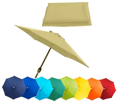 Auvent de rechange pour parasol de terrasse, 2,7 m, 3 m, 6 bras, 8 bras, toile de rechange pour parasol de table de marché
