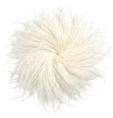 Baesics Federbrosche Damen - Feder Brosche zum Anstecken Ansteckblume | Aus echten Straußenfedern, federleicht und voluminös, 2-in-1 mit Nadel und Haarclip. Für Hochzeit, Fasching, Blazer, Kleid
