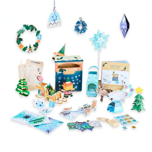 Pandacraft - Calendrier de l’Avent enfant dès 8 ans - Les Décos Givrées - 24 activités manuelles créatives de Noël - Boîte aux Lettres de l’Avent à construire - Édition 2025