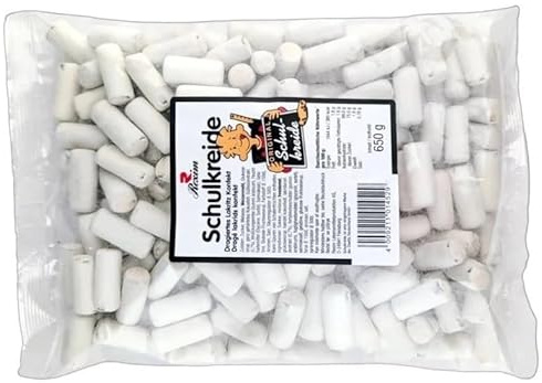 1 Beutel Rexim Schulkreide weiß dragiertes Lakritz Konfekt a 650g + Space Keks gratis a 45 g von Onlineshop Bormann