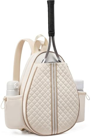 doorslay Professional Tennis Backpack, Quilted Tennis Racket Bag Backpack Racket Holder, Water Bottle Slot for Women, Shoe Compartment, Fence Hook for Women Racquet, Paddles, Badminton