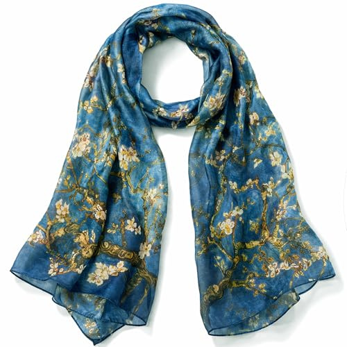 Alster Herz Premium Seidenschal Damen aus 100% reiner Seide – Elegantes Halstuch 176x110 cm - Leichter Schal Frühling Sommer Herbst Stilvolles Mode Accessoire – Geschenk Frauen