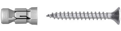 Konischer Spreizdübel aus Nylon mit 10 mm Schraube