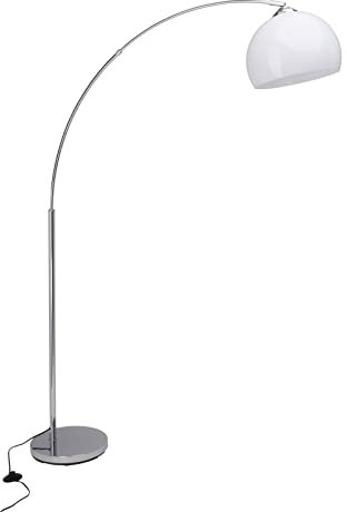 BRILLIANT lampada Vessa bow lampada da terra 1.7m cromo/bianco | 1x A60, E27, 60W, adatto per lampade standard (non incluse) | Scala da A ++ a E | Con interruttore a pedale