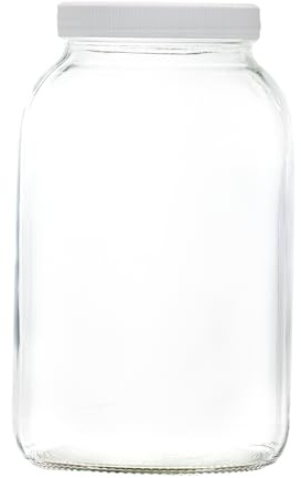 Wares of Knutsford 1 Gallon Glass Pickling Jar (3.8L) with Airtight Screw Lid – Large Fermentation Jar for Kombucha, Sauerkraut, Preserves & Storage – Extra Large Food Grade Glass Jar