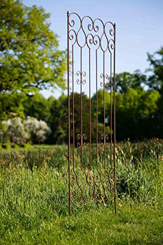 KUHEIGA Steckzaun Höhe: 195cm Rost Breite: 80cm Rankhilfe Rankgerüst Rankgitter Metall