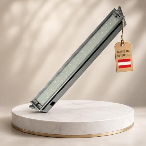 Lampenlux LED Unterbauleuchte Ajax Led Küchenunterbauleuchte Schwenkbar hochwertige Küchenleuchte 230V Silber Aluminium Aufbauleuchte Schrankleuchte (Länge 600mm)