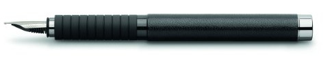 Faber-Castell 148832 - Füllfederhalter Basic Black Leder, Feder EF, schwarz