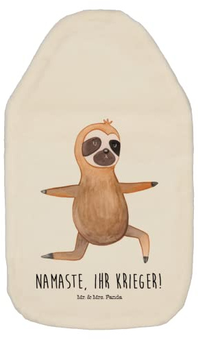 Mr. & Mrs. Panda Wärmflasche Faultier Yoga - Geschenk, Bettflasche, Meditation, Faultier Deko, Wärmflasche mit Bezug, Faultier Geschenk,