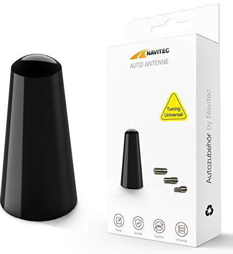 Navitec24 Autoantenne kurz UNIVERSAL DAB FM AM UKW 33mm Kurze Aluantenne schwarz