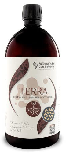MikroVeda Terra Bodenaktivator 1 Liter, Mikroorganismen zum Aktivieren von Kompost Garten, organischer Dünger 100% vegan