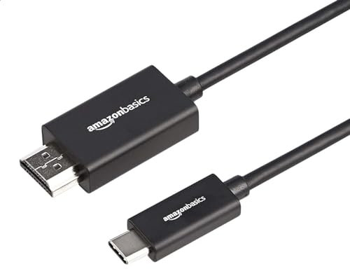 Amazon Basics Cavo adattatore in alluminio di alta qualità da USB-C (sorgente) a HDMI (display) (compatibile con Thunderbolt 3), 4K a 60 Hz, 0.9 m, nero