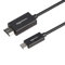 Amazon Basics Cable de aluminio de adaptador de USB-C (fuente) a HDMI (pantalla), compatible con Thunderbolt 3, 4K a 60 Hz, 0.9 metres, color negro
