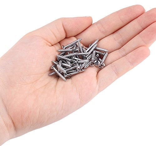 Alomejor 40 Stück Schrauben Set für Montage von Humbucker Tonabnehmer E-Gitarre Humbucker Pickup Rahmen Surround Befestigungsschrauben für Bass Gitarren(Silber)