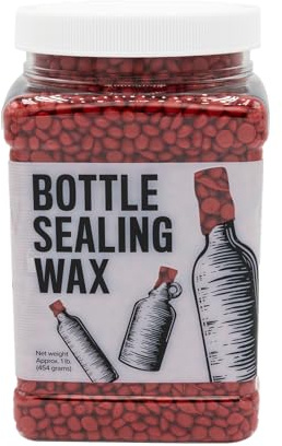 Blended Waxes, Inc. Bottle Sealing Wax, Premium Pastille Wax Seal Beads for Wine, Beer, and Liquor Bottle Closure, Seals Between 25-30 Bottles, 1 lb, Bright Red
