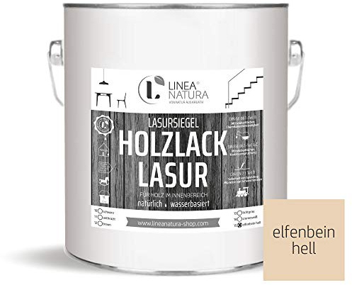 LINEA NATURA 3in1 Lacklasur, Beizeffekt und Versiegelung (2,5 L, Elfenbein Hell)