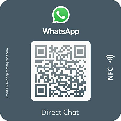 MESSAGENES | 1x WhatsApp-Aufkleber für Ihr Unternehmen | MultiAccess mit QR und NFC | Mehrsprachig | Langlebige Premium-Materialien | im Schaufenster zu installieren, Vitrine Ihres Ladens