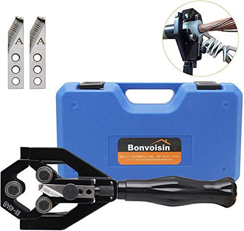 Bonvoisin Multifunctional Cable Wire Stripper Stripping Pliers Stripping Machine Skinning Knife Peeling Shear for Peeling Insulation Layers of 20~40mm Diameter 10kv Cables (A+A Blades)
