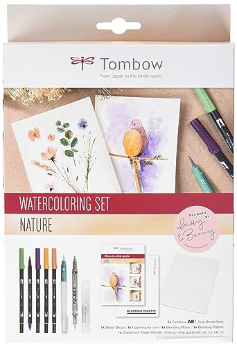 Tombow ABT Dual Brush Pen Watercoloring Set Nature von May & Berry WCS-NAT, 10 Stück (1er Pack)