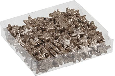 MIJOMA Streudeko 3D-Glitzersterne Glitzer-Sterne Streusterne Tischdekoration, Elegante und Moderne Dekoration für Weihnachten, Geburtstag, Hochzeit, Silvester (Größe: 1.7 cm - 144 Stück, Champagner)