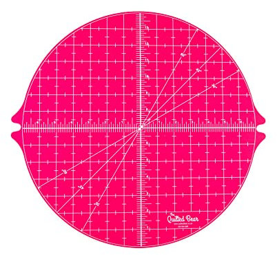 The Quilted Bear Drehbare Schneidematte – Kreis 35,6 x 35,6 cm, selbstheilende, um 360 drehbare Schneidematte mit innovativem Verriegelungsmechanismus zum Quilten, Nähen, Schneidern und Basteln (Rosa)