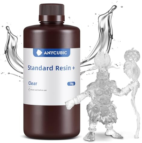 ANYCUBIC Standard Resin Plus 1000g, 3D Drucker Resin, Transluzent | 405nm LCD SLA Rapid UV Aushärtung Resin, Hochpräzises und schnelles Photopolymer Harz für LCD/DLP/SLA 3D Druck