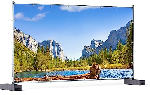 Wallario XXL Outdoor-Poster für Garten oder Balkon Baumstamm im Fluss zwischen Bergen und Wäldern, Motivbanner Größe: ca. 340 x 173 cm, Outdoor-Bild