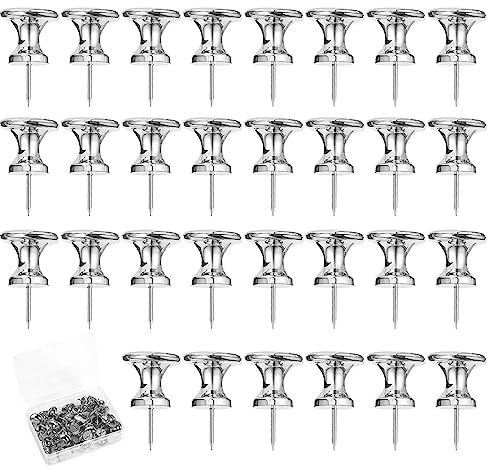 30 Stück Metall-Riesennadeln,Jumbo-Größe (ca.29 mm), große Schwarze Büroklammern für Korkwand & Wanddekoration,belastbar bis 20 lbs,für Heim, Büro und Klassenzimmer (Silbrig)