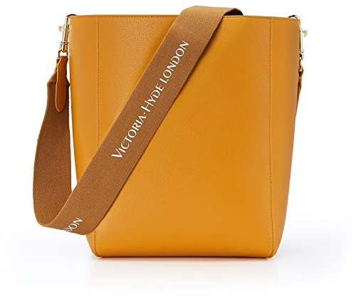 VICTORIA HYDE Mode Eimer Taschen, Frauen Leder Handtaschen, Große Umhängetasche, gelb, Large