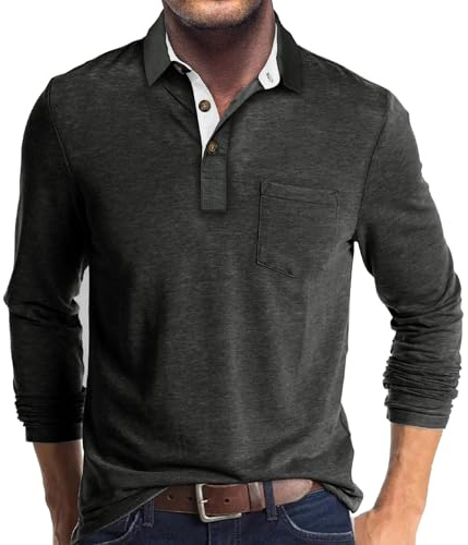 Herren Polo Shirt Basic Tees Kurzärmelig Oberteile Lässig Hemd Baumwolle Knopf Leichtes Weich Stretch