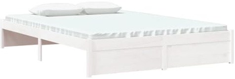 vidaXL Massivholzbett Doppelbett Bettgestell Lattenrost Bett Bettrahmen Holzbett Schlafzimmerbett Schlafzimmermöbel Weiß 140x200cm