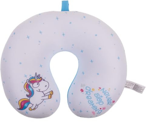 Palleon Nackenkissen mit Micropellet-Füllung Kinder Reisekissen Einhorn ​Nackenhörnchen (Mehrfarbig 2)
