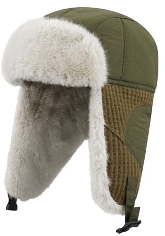 Clakllie Warm Fliegermütze Ohrenschützer Unisex Wintermütze mit Ohrenklappen Weiche Kunstfellmütze Pelzmütze Winddicht Trappermütze Bomber Hut Russenmütze Russische Cap Skimütze Fellmütze Pilotenmütze