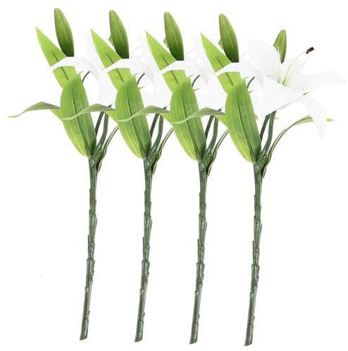 Cabilock 4piezas De Flores Artificiales De Realista para Decoración De Bodas y De Simulación De para y Interiores Exteriores