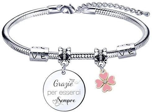 Lumengqi Bracciale Donna Regalo Donna Regali per la moglie Fidanzata Sorella compagno di classe Mamma Amic Braccialetti Amicizia Ciondolo congrazie per esserci sempre regalo di laurea Natale (13)