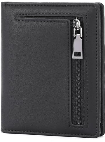 GAEKEAO Carteras para Hombre Piel, Cartera Hombre Pequeña, Monedero Pequeño con Protección RFID, Billetera Hombres con 8 Ranuras para Tarjetas, 1 Bolsillo para Monedas, Regalo para Hombres