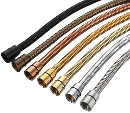 Duschschlauch Schwarzer Duschschlauch, Badezimmerarmatur, Edelstahl, weiches Badewannenrohr, 1,5 Meter Wasserleitung, Chrom, gebürstetes Gold, Grau, ORB Schlauch Dusche(Gun Metal Hose)