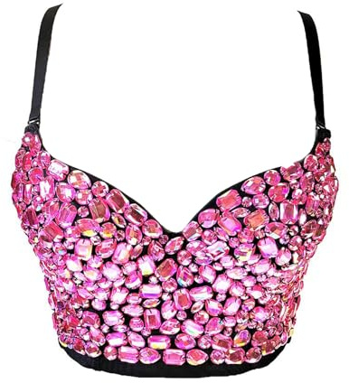 Damen Pailletten Korsett Bustier BH Dessous Crop Top Corsage Schlanke Weste