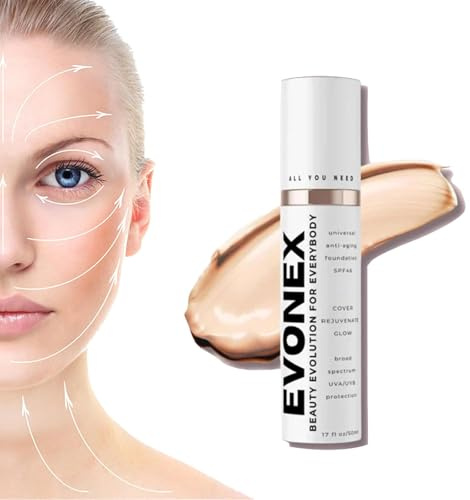 Evonex Age Defying Foundation, Evonex Age Defying Serum, Foundation-Serum für Frauen, getönte Anti-Aging-Feuchtigkeitscreme, universelle Tönung, getönter Gesichts-Sonnenschutz mit leichter (1pcs)