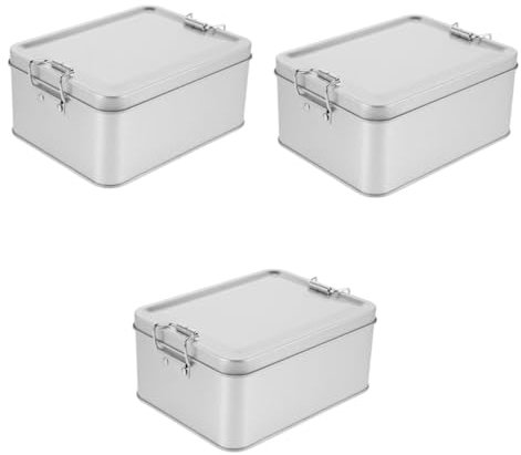 PRETYZOOM 3piezas Caja De Almacenamiento De Galletas Vintage De Inoxidable Para y Snacks Recipiente Mediano Para Cumpleaños y